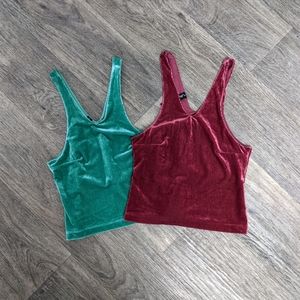 Bundle of 2 Urban Outfitters Velvet Crop Tops M
